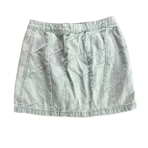 Abercrombie & Fitch Denim Mini Skirt Acid Patchwork Button Down - Picture 2 of 5